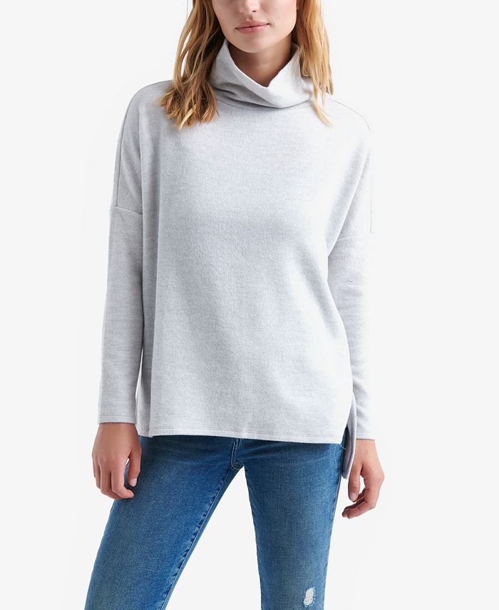 Lucky Brand Dropped-Shoulder Turtleneck Sweater - Macy's