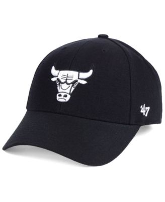 black and white bulls hat