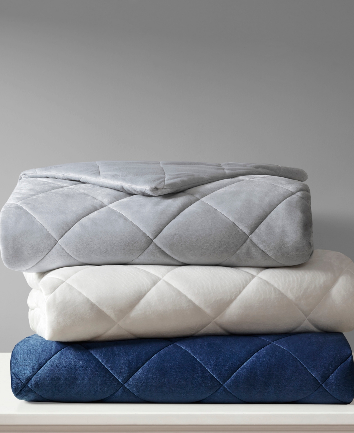 Closeout! Beautyrest Luxury 18lb Quilted Mink Weighted Blanket - Indigo