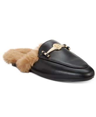 mule slides with fur