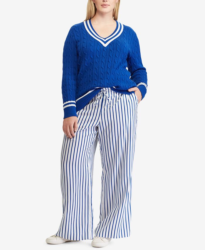 Lauren Ralph Lauren Plus Size Striped Twill Pants Macy's