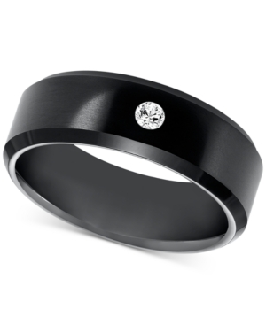 image of Diamond Accent Band in Black Tungsten Carbide
