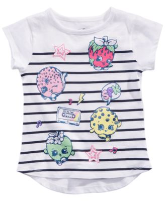 Shopkins - Little Girls Striped Graphic-Print T-Shirt