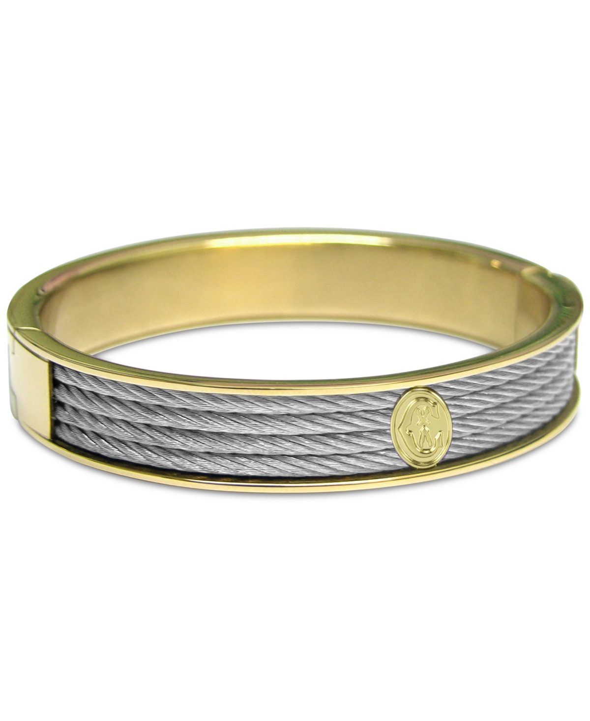 Cable Two-Tone Bangle Bracelet in Stainless Steel & Gold-Tone Pvd Stainless Steel