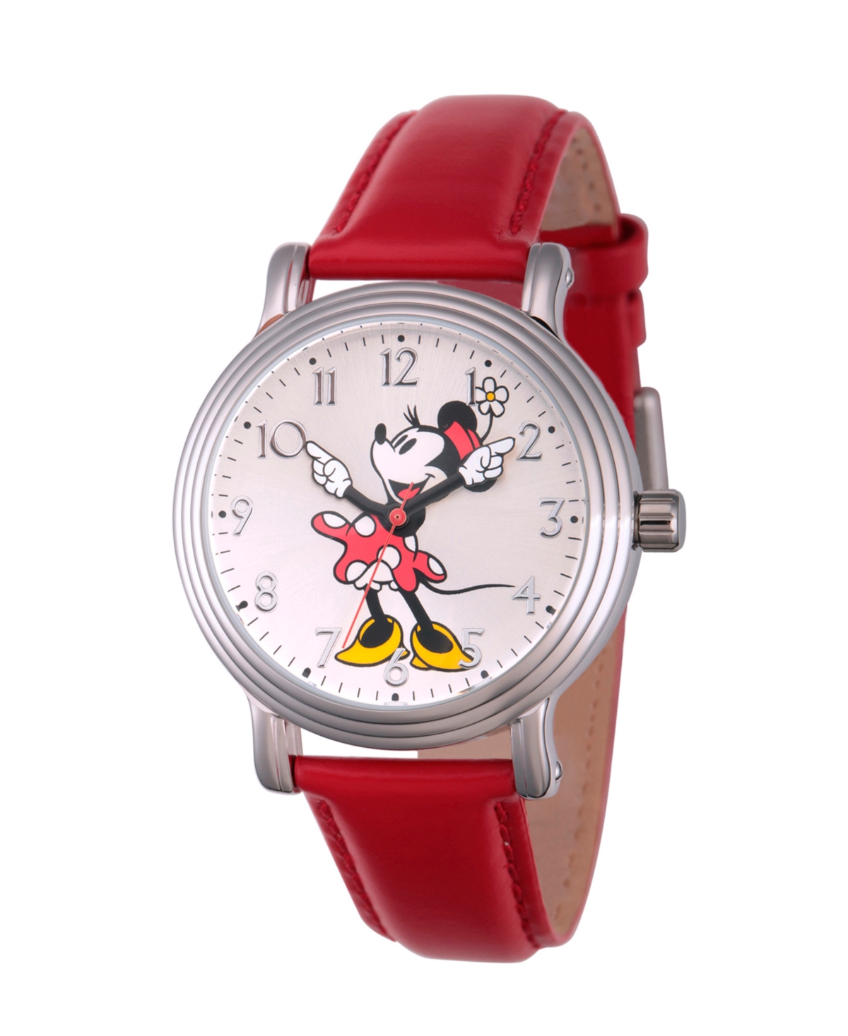 Disney Minnie Mouse Women's Silver Vintage Alloy Watch - Red
