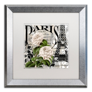 Trademark Global Color Bakery 'paris Blanc Ii' Matted Framed Art, 16" X 16" In Silver