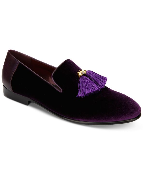 tallia men's eduardo velvet tassel loafers