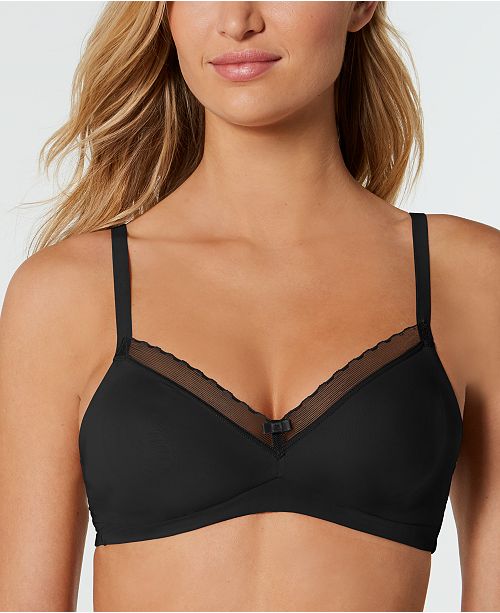 Hanes Women S Silky Smooth Comfort Mesh Trim Wireless T Shirt