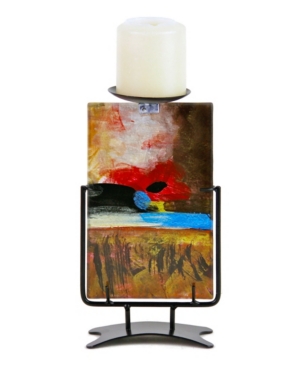 Jasmine Art Glass 8" Single Candle Holder In Multi