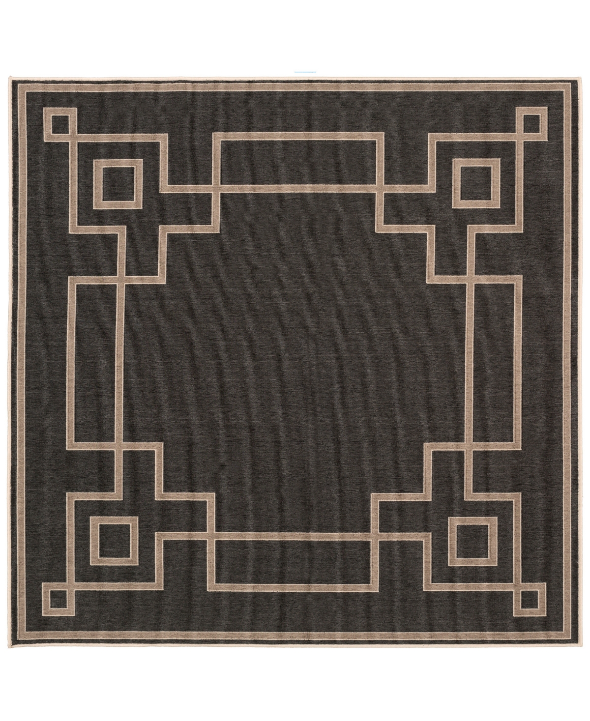 Surya Alfresco Alf-9630 Black 7'3in Square Area Rug, Indoor/Outdoor - Black