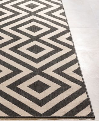 Alfresco ALF-9639 Black 3' x 5'6" Area Rug, Indoor/Outdoor