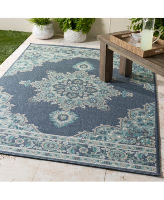 Alfresco ALF-9670 Charcoal 6' x 9' Area Rug, Indoor/Outdoor