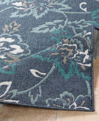 Alfresco ALF-9673 Charcoal 8'9" Round Area Rug, Indoor/Outdoor