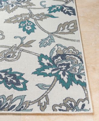 Alfresco ALF-9674 Aqua 8'9" Round Area Rug, Indoor/Outdoor