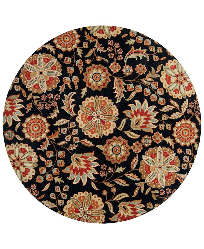 Surya - Athena ATH-5017 Black 6' Round Area Rug