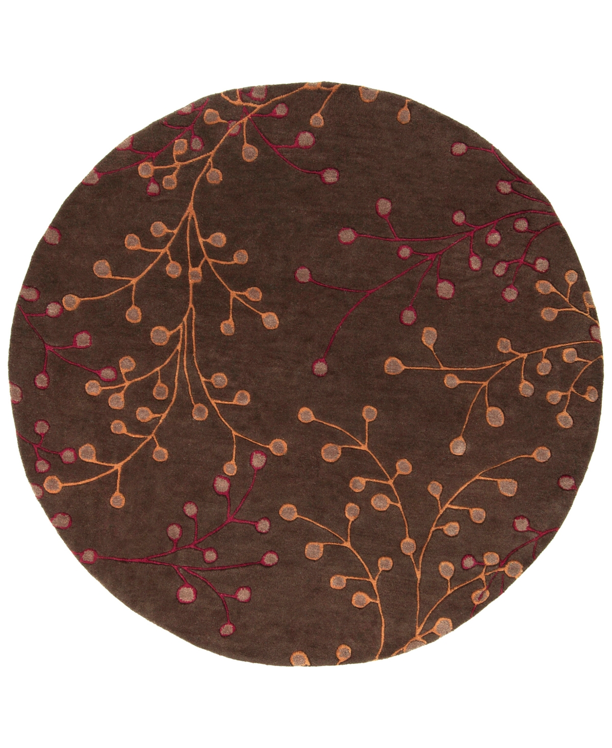 Surya Athena Ath-5052 Dark Brown 6' Round Area Rug - Dark Brown
