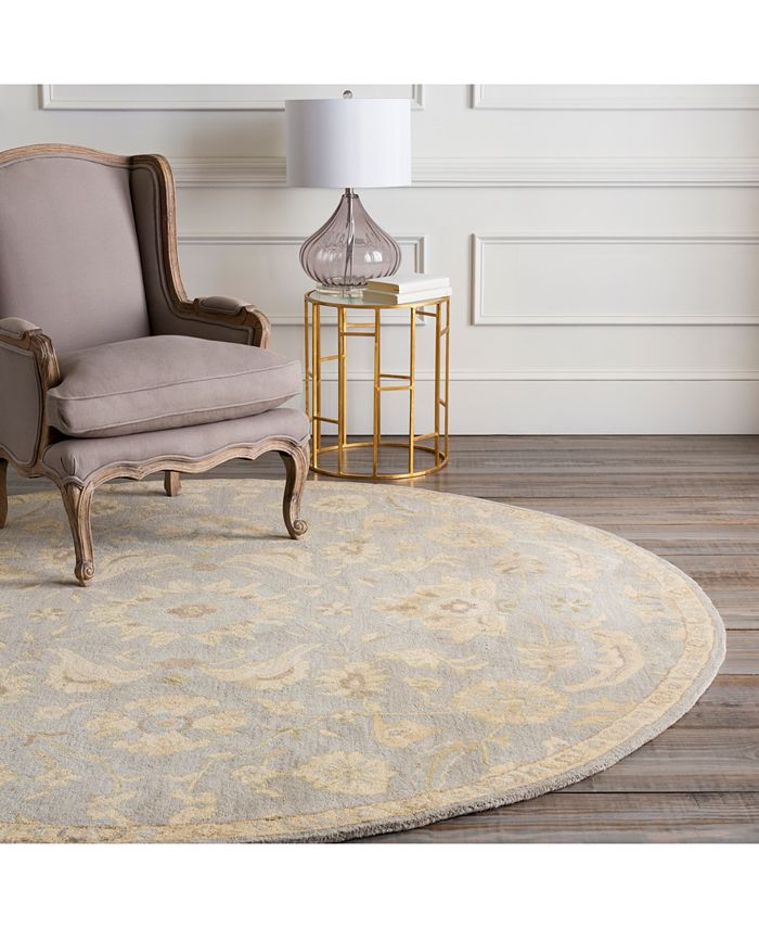 Surya Caesar CAE1162 Light Gray 6' Round Area Rug Macy's