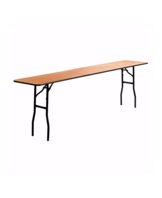 6-Foot Rectangular Wood Folding Training / Seminar Table with Smooth Clear Coated Finished Top