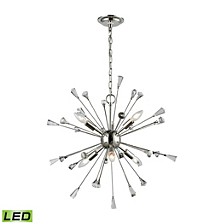 Sprigny 6 Light Chandelier in Polished Nickel with Clear Crystal