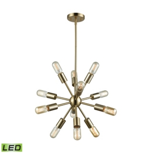 Delphine 12 Light Chandelier in Satin Brass