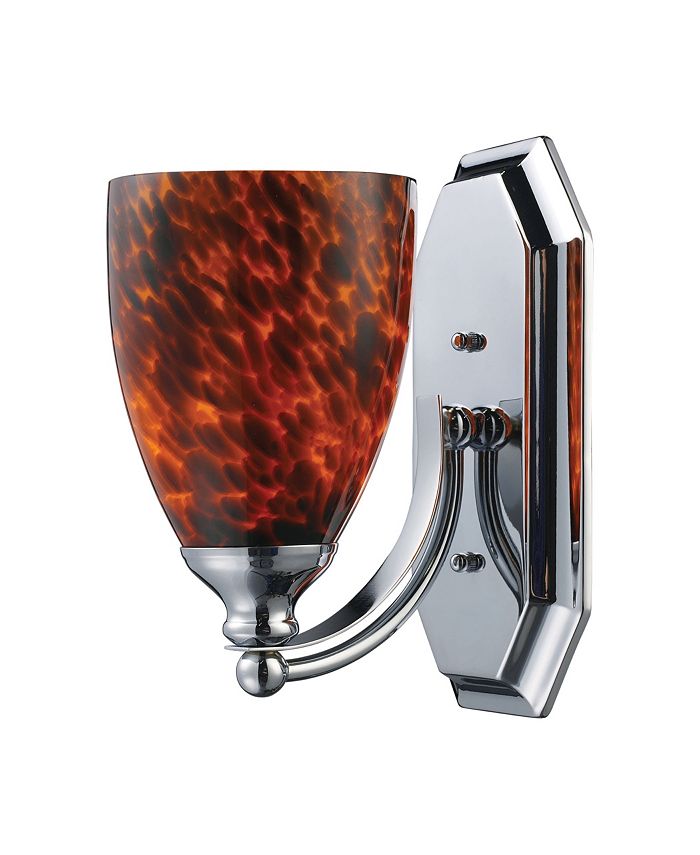 Macy's Vanity 1 Light Chrome Finish with Espresso Glass Macy's