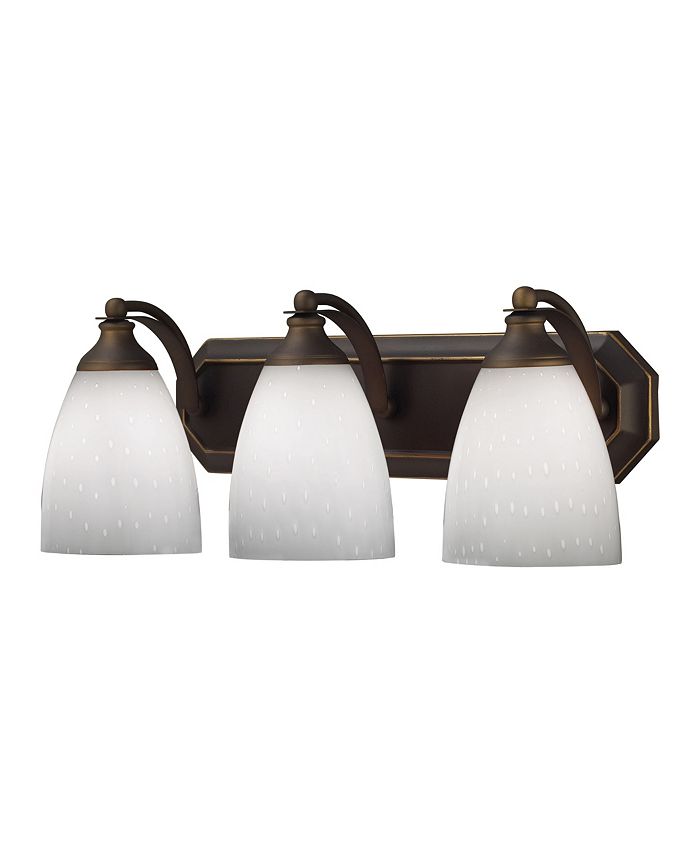 Macy's Vanity 3 Light Aged Bronze with Simple White Glass Macy's