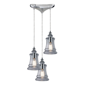 Menlow park 3- Light Pendant in Polished Chrome