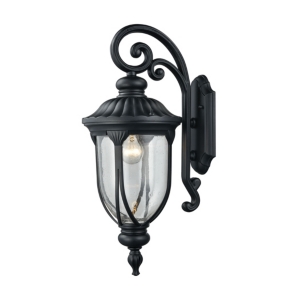 Derry Hill 1 Light Outdoor Wall Sconce in Matte Black