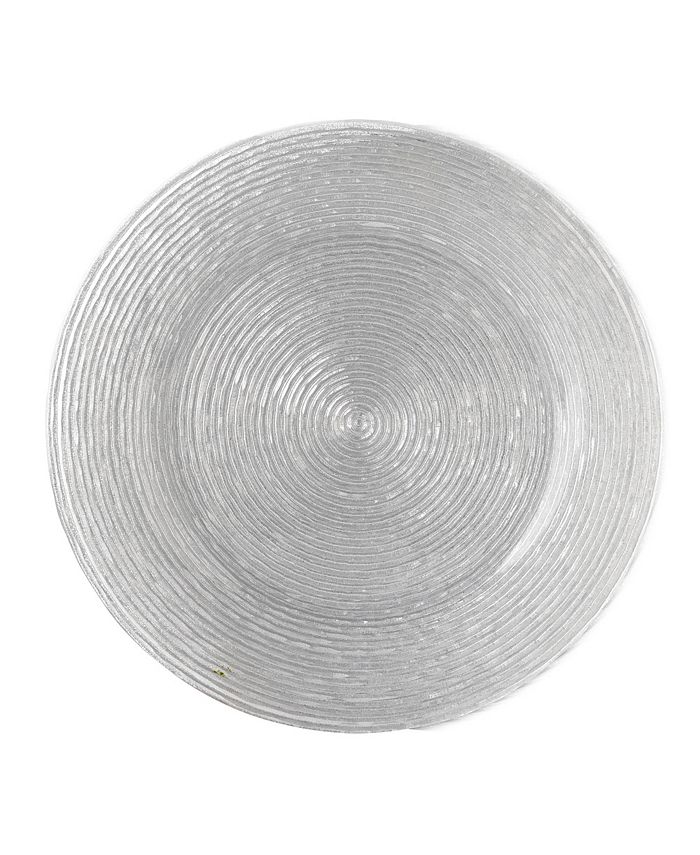 American Atelier Jay Import Circus Silver Glitter Charger Plate Macy's