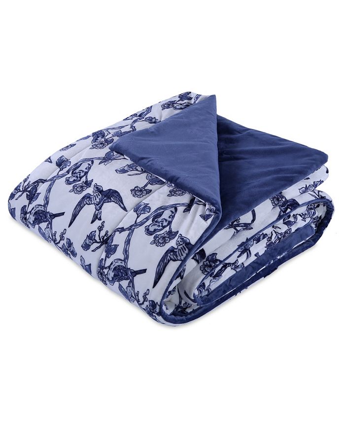 Berkshire Blanket® Blue & White Plush Twin Comforter Set Macy's