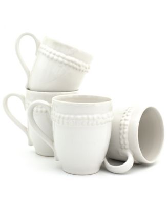 Sarar 4 Piece White Mug Set
