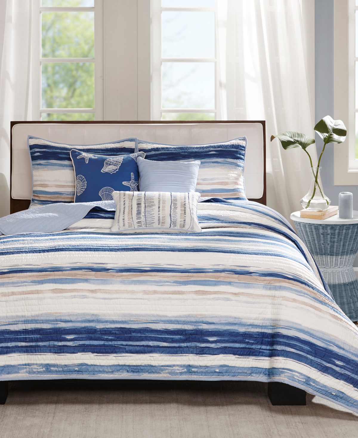 Madison Park Marina Printed 6 Piece Quilt Set,