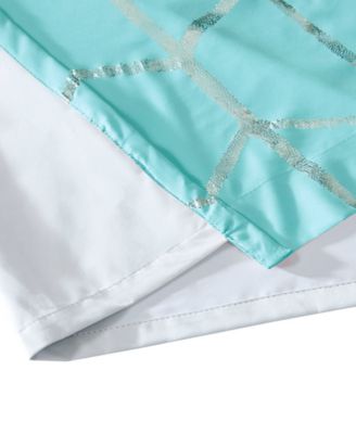 Raina Total Blackout Metallic Print Grommet Top Curtain Single Panel, 50"W x 63"L