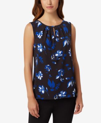 Tahari ASL - Shirred Floral-Print Top