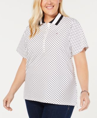 Tommy Hilfiger - Plus Size Dot-Print Polo Top