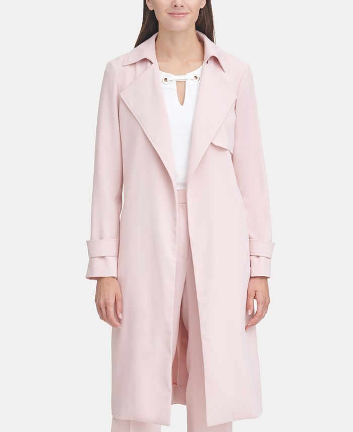 Tommy Hilfiger Crepe Suiting Trench - Macy's