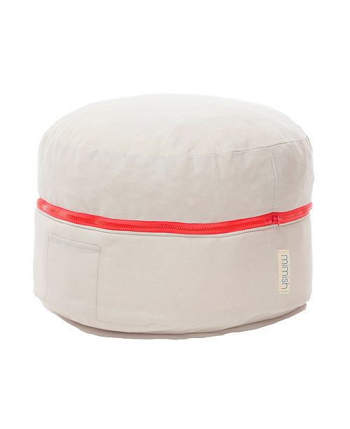 Mimish Cotton Exposed Zipper Pouf Ottoman with Storage & Reviews