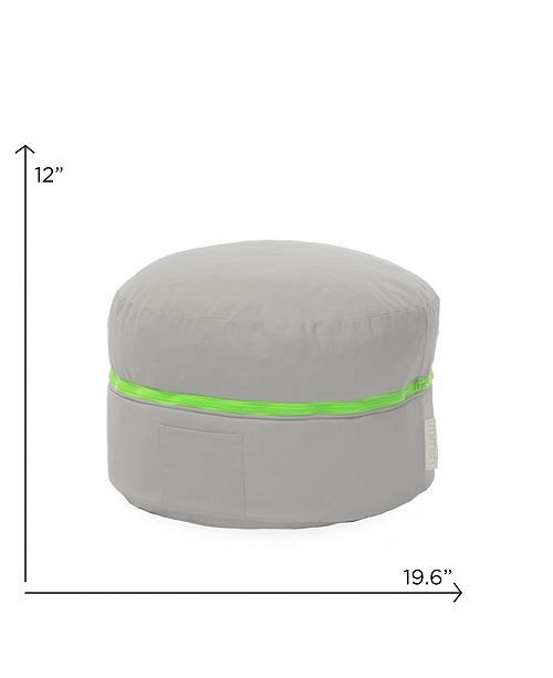 Mimish Cotton Exposed Zipper Pouf Ottoman with Storage & Reviews