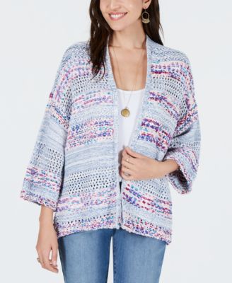Style & Co - Mixed-Stitch Open-Front Cardigan