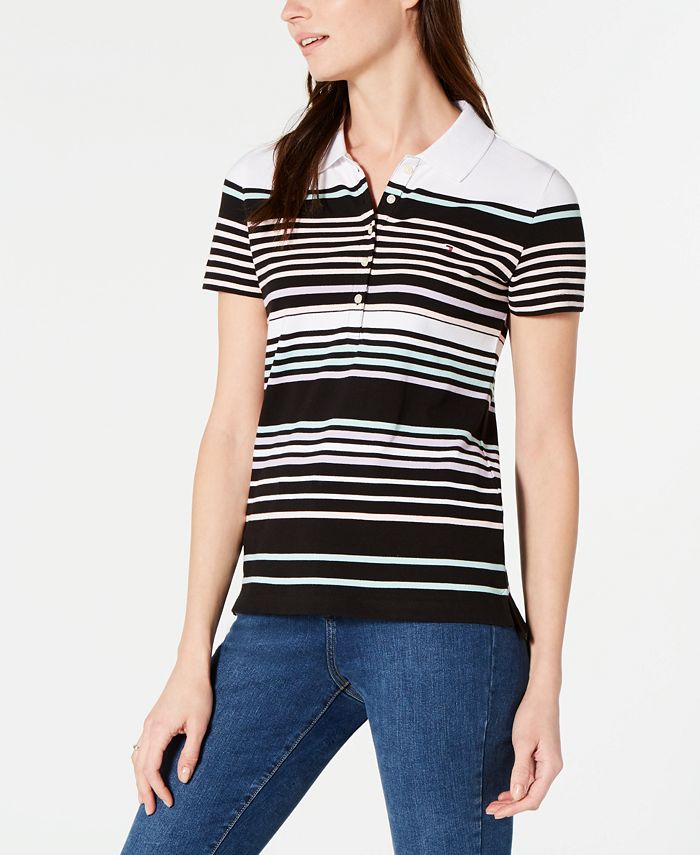 Tommy Hilfiger Striped Polo Shirt, Created for Macy's & Reviews - Tops ...