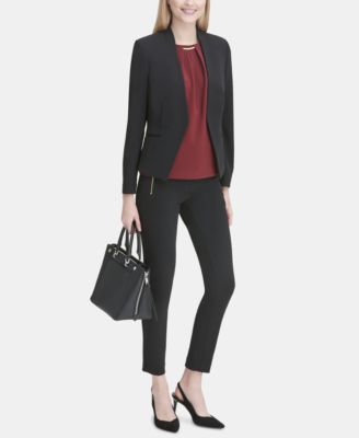 Petite Asymmetrical Open-Front Blazer