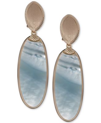Macy's - Mother-of-Pearl Oval Drop Earrings in 14k Gold-Plated Sterling Silver