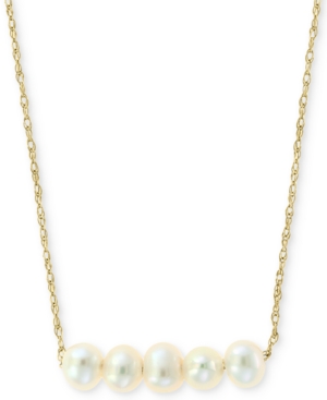 image of Cultured Freshwater Pearl (3-1/2mm) Collar Necklace in 14k Gold, 16