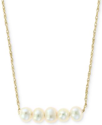 EFFY® Cultured Freshwater Pearl (3-1/2mm) Collar Necklace in 14k Gold ...