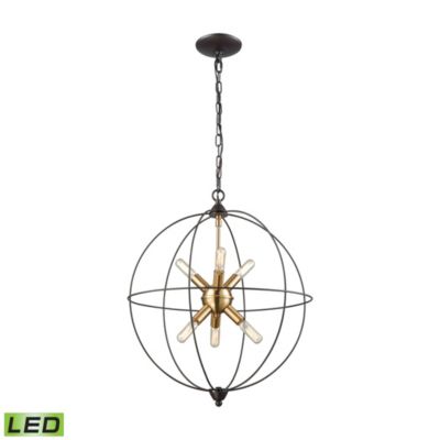 Macy's Loftin 6 Light Chandelier in Oil Rubbed Bronze with Satin Brass Accents