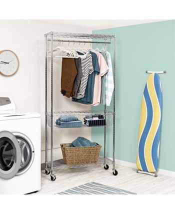 Honey Can Do - Rolling Laundry Station with Shelves