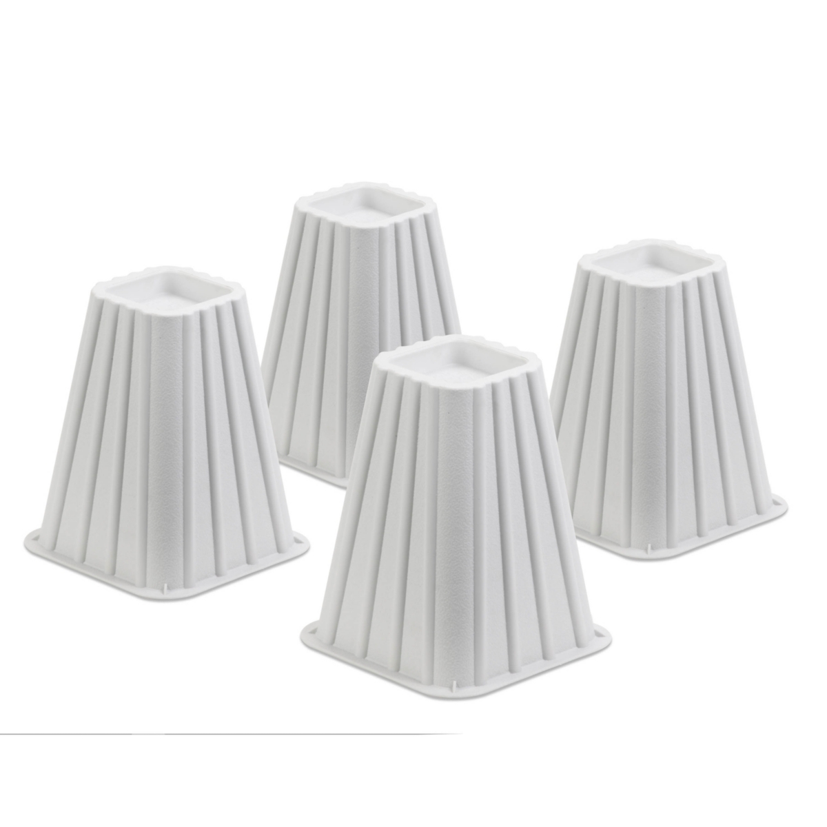 8" Square Bed Risers, Set of 4 - White