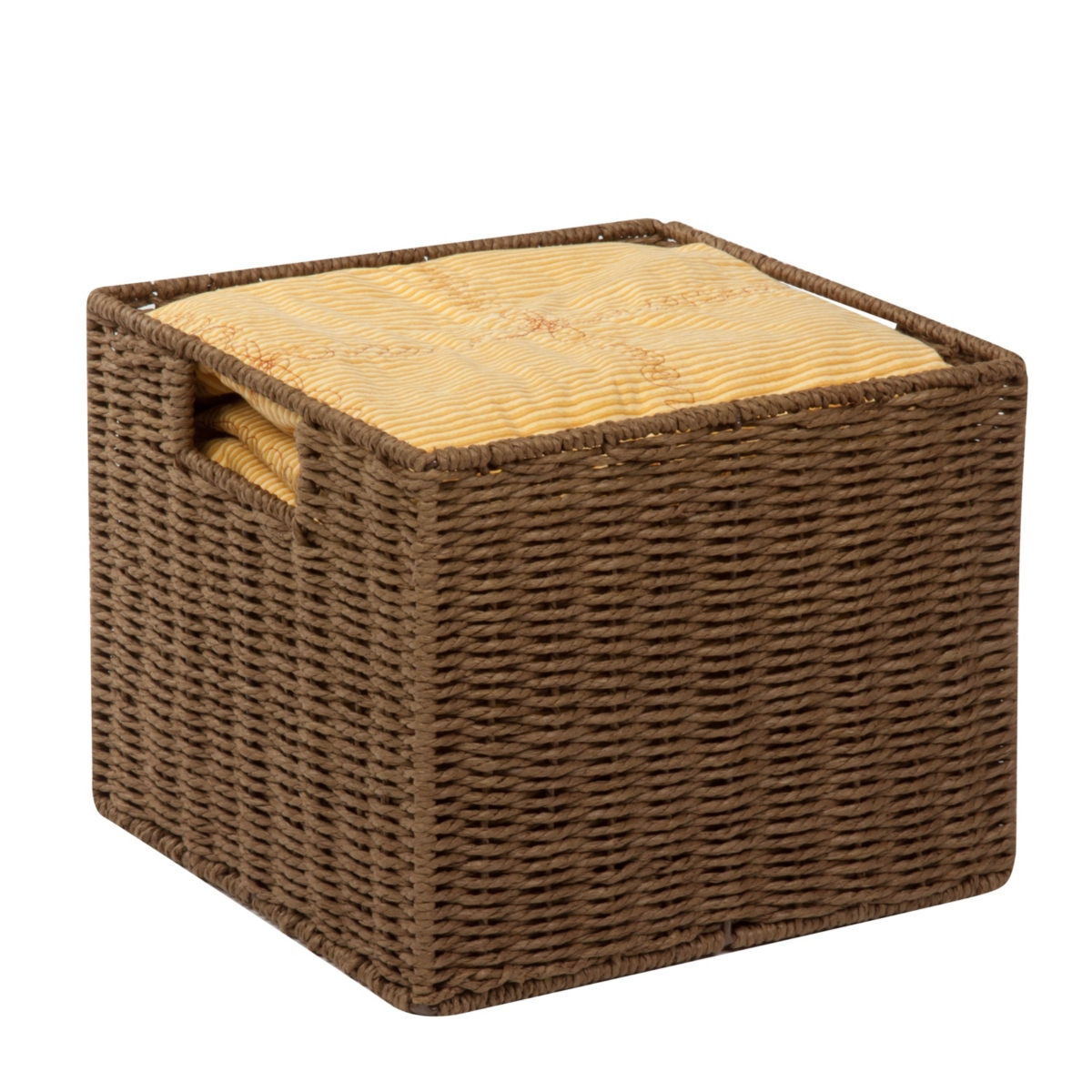 Parchment Cord Storage Basket - Brown