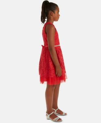 Rare Editions Big Girls Halter Lace Party Dress