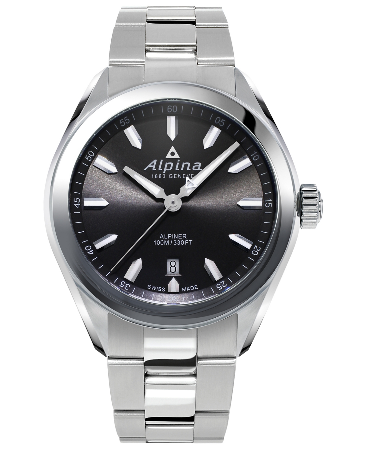 Alpina Men's Swiss Alpiner Stainless Steel Bracelet Watch 42mm In Gray